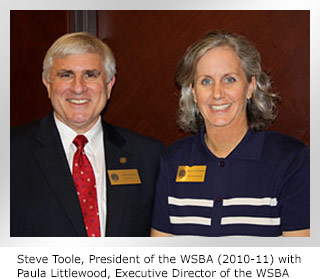 Steve Toole, President of the WSBA with Paula Littlewood, Executive Director of the WSBA
